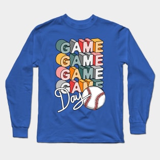 Game Day Baseball Art Long Sleeve T-Shirt